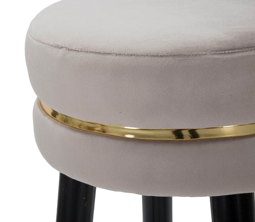Sgabello da bar "Paris" in poliestere gambe in legno colore nero per interni