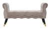 Panchetta Paris in poliestere gambe in legno colore nero per interni