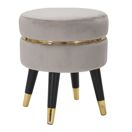 Sgabello "Paris" in poliestere gambe in legno colore nero per interni