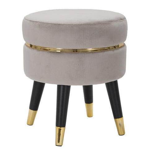 Sgabello Paris in poliestere gambe in legno colore nero per interni