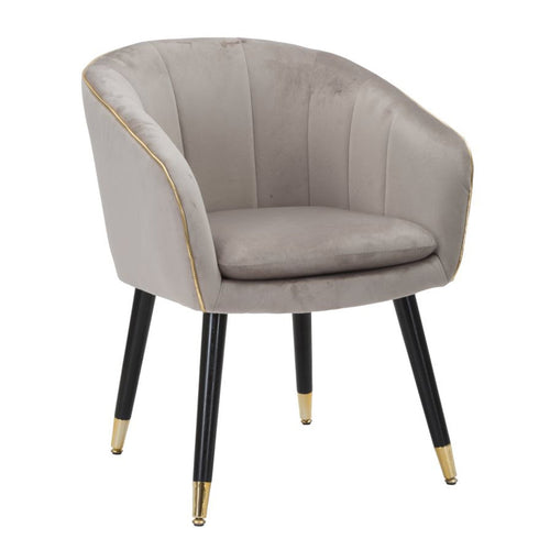 Poltrona Paris in poliestere gambe in metallo color nero e oro per interni