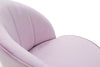 Sedia Loty in velluto color rosa e gambe in metallo color nero e oro per interni