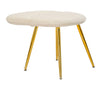Sedia Flex in velluto color crema e gambe in metallo color oro per interni