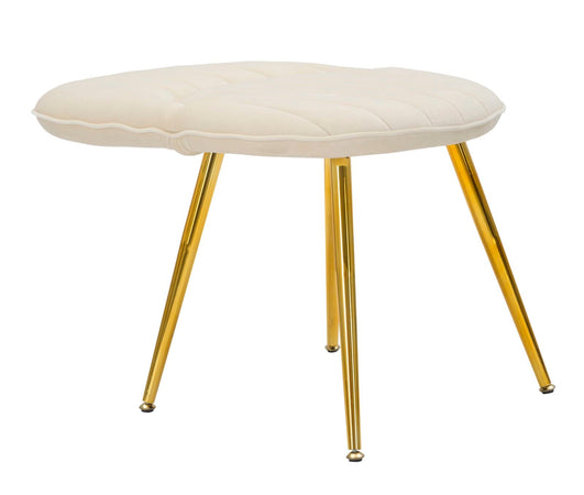 Sedia "Flex" in velluto color crema e gambe in metallo color oro per interni