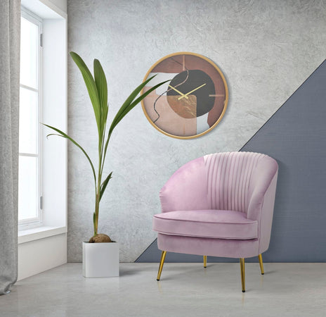 Orologio da parete in ferro, legno MDF e vetro per salotto e cucina