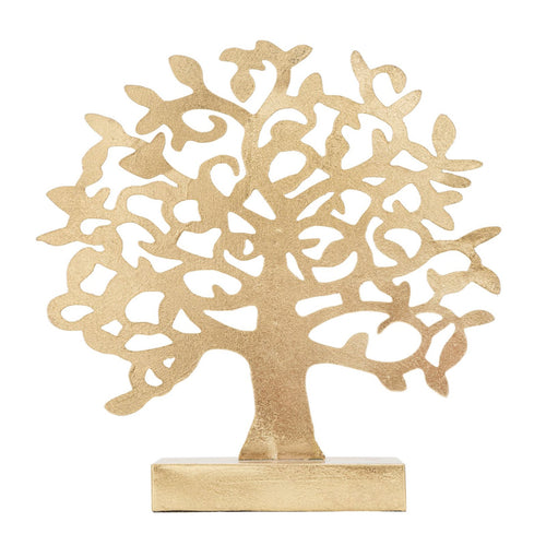 Albero decorativo in ferro color oro con base per decorazioni ambienti