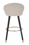 Sgabello da bar Praga in velluto gambe in metallo color nero e oro per interni