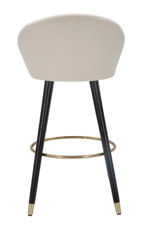 Sgabello da bar "Praga" in velluto gambe in metallo color nero e oro per interni