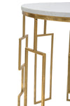 Tavolinetti Cube struttura in ferro color oro ripiano in marmo per interni set da 2