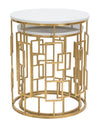 Tavolinetti Cube struttura in ferro color oro ripiano in marmo per interni set da 2