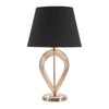 Lampada da tavolo Maxt in metallo color oro e tessuto colore nero per interni
