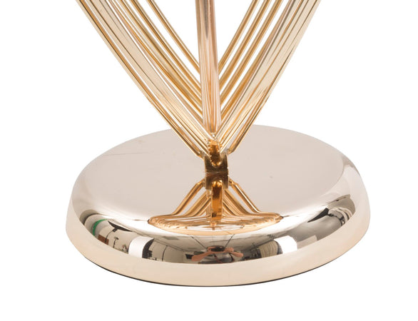 Lampada da tavolo "Maxt" in metallo color oro e tessuto colore nero per interni