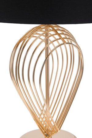 Lampada da tavolo "Maxt" in metallo color oro e tessuto colore nero per interni