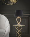 Lampada da tavolo Maxt in metallo color oro e tessuto colore nero per interni