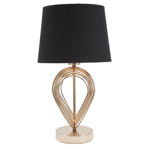 Lampada da tavolo Maxt in metallo color oro e tessuto colore nero per interni