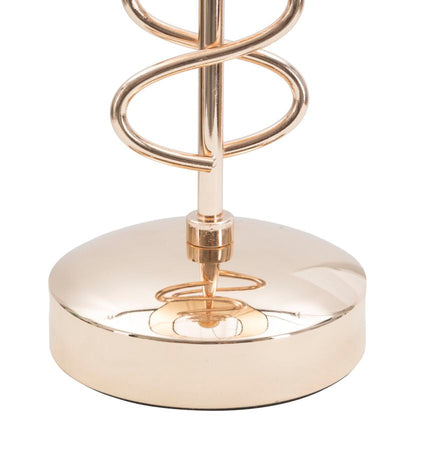 Lampada da tavolo in metallo color oro e tessuto colore nero per interni
