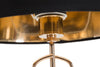 Lampada da tavolo in metallo color oro e tessuto colore nero per interni