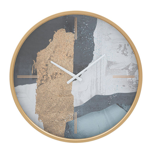 Orologio da parete in ferro, legno MDF e vetro per salotto e cucina