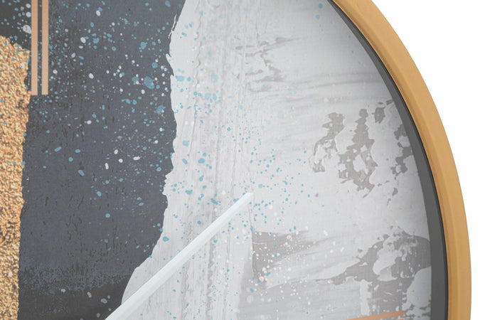 Orologio da parete in ferro, legno MDF e vetro per salotto e cucina