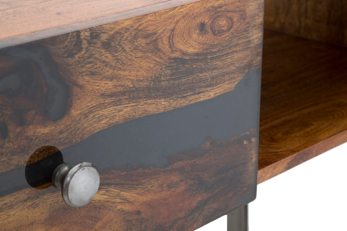 Console "Mustang" struttura in legno di acacia e metallo per interni