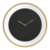 Orologio da parete in ferro e vetro color nero e oro per salotto e cucina