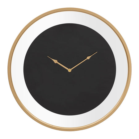 Orologio da parete in ferro e vetro color nero e oro per salotto e cucina