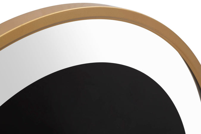 Orologio da parete in ferro e vetro color nero e oro per salotto e cucina