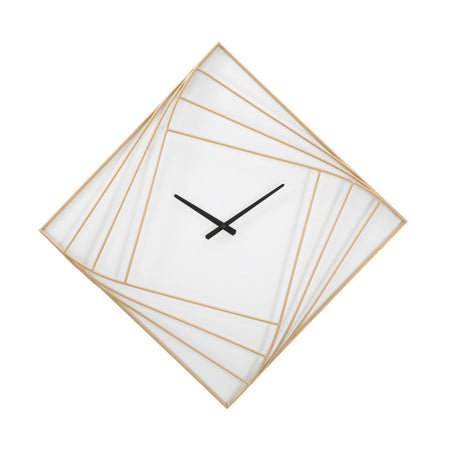 Orologio da parete a rombo in ferro color oro per salotto e cucina