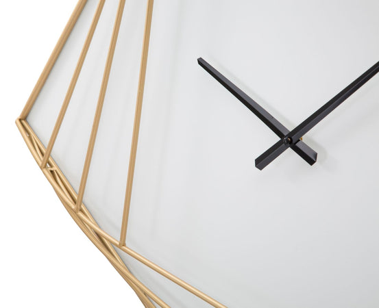 Orologio da parete a rombo in ferro color oro per salotto e cucina