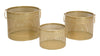 Porta vasi struttura in metallo color oro per interni set da 3