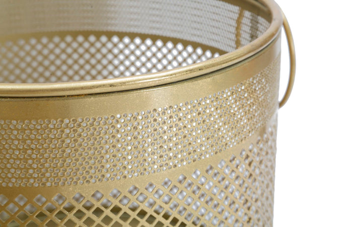 Porta vasi struttura in metallo color oro per interni set da 3