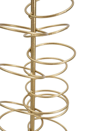 Porta candela con anelli struttura in metallo color oro e marmo per interni