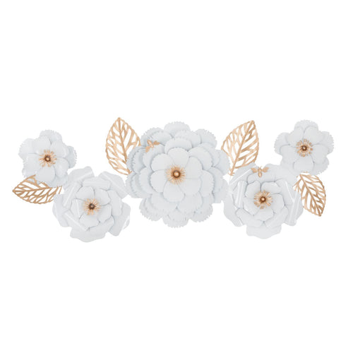 Pannello decorativo fiori bianchi in ferro per decorazioni ambienti
