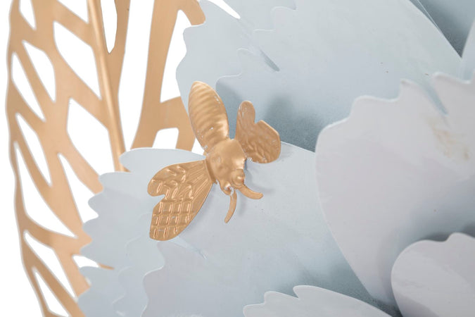 Pannello decorativo fiori bianchi in ferro per decorazioni ambienti