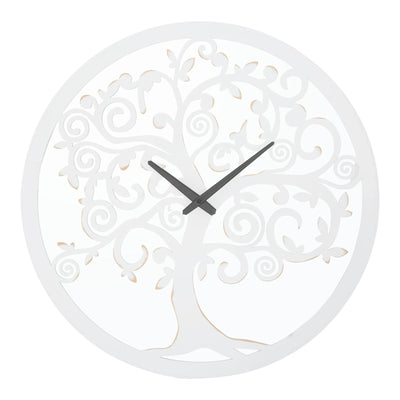 Orologio da parete con albero colore bianco per salotto e cucina