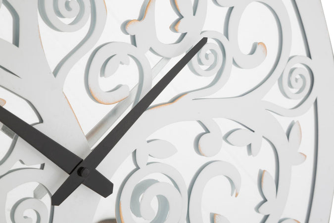 Orologio da parete con albero colore bianco per salotto e cucina