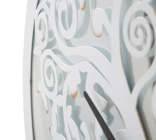 Orologio da parete con albero colore bianco per salotto e cucina