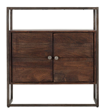 Mobiletto "Burn" in legno di acacia per interno 75 x 30 x 83h cm