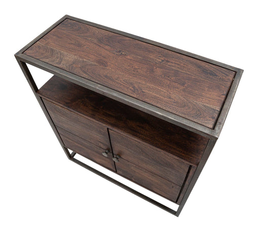 Mobiletto "Burn" in legno di acacia per interno 75 x 30 x 83h cm