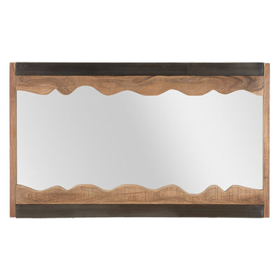 Specchio da parete Yellowstone cornice in legno di acacia per salotti e camere da letto
