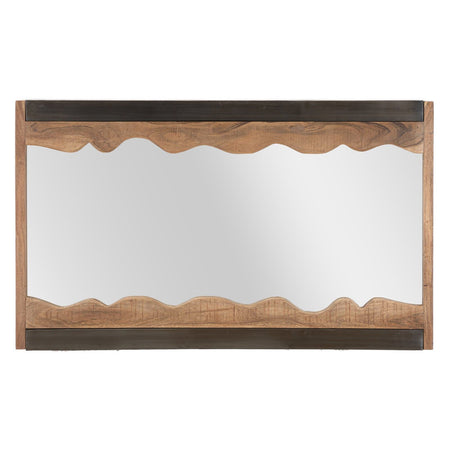 Specchio da parete "Yellowstone" cornice in legno di acacia per salotti e camere da letto