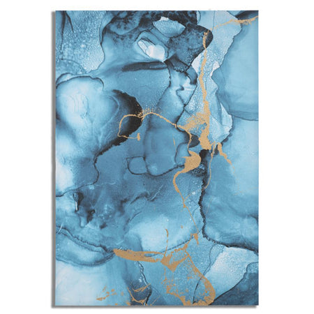 Stampa su tela colore blu con telaio in legno per decorazioni ambienti