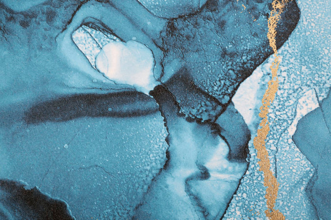 Stampa su tela colore blu con telaio in legno per decorazioni ambienti