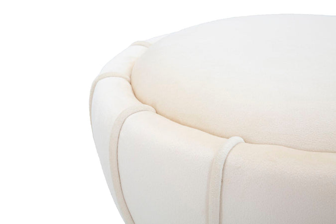 Sgabello "Flower" rotondo in velluto con fascia centrale color oro per interni