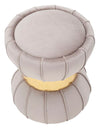 Sgabello Flower rotondo in velluto con fascia centrale color oro per interni