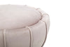 Sgabello Flower rotondo in velluto con fascia centrale color oro per interni