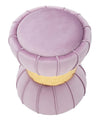 Sgabello Flower rotondo in velluto con fascia centrale color oro per interni