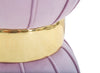 Sgabello Flower rotondo in velluto con fascia centrale color oro per interni