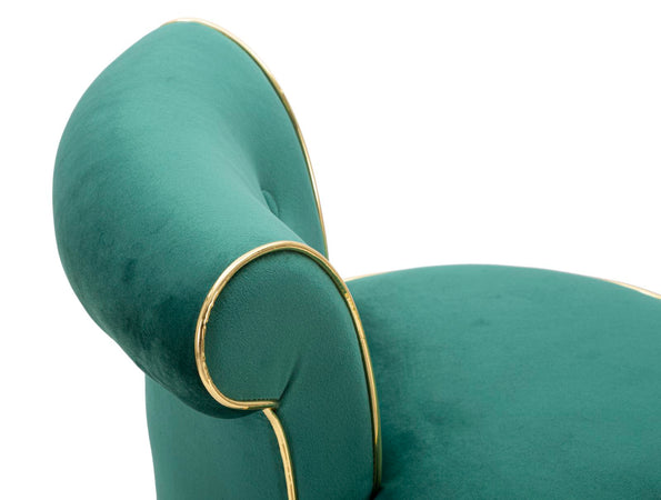 Sgabello da bar "Luxy" in velluto gambe in legno e poggiapiedi in metallo per interni