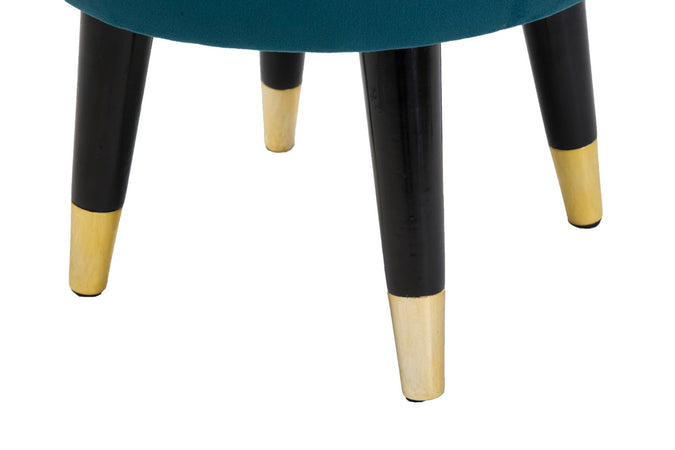 Sgabello "Paris" in poliestere gambe in legno colore nero per interni